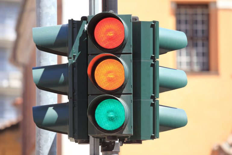 traffic lights in the city